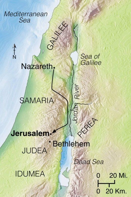 Map of Judea, Samaria and Galilee with Idumea on the bottom.